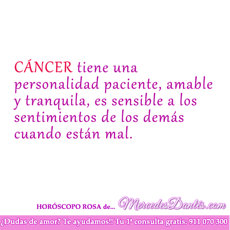 Horoscopo rosa de Cáncer