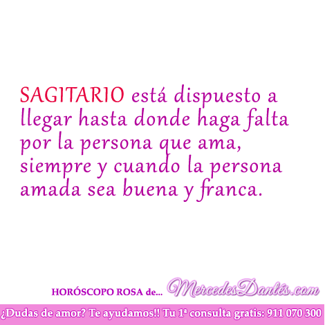 Horoscopo rosa de Sagitario