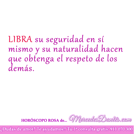 Horoscopo rosa de Libra