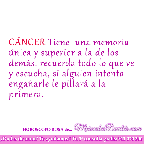 Horoscopo rosa de Cáncer