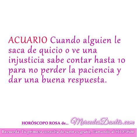 Horoscopo rosa de Acuario