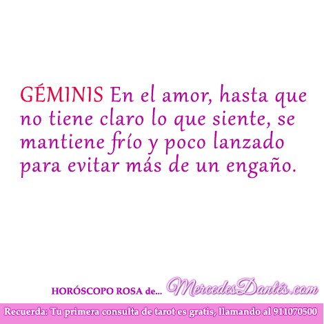 Horoscopo rosa de Géminis