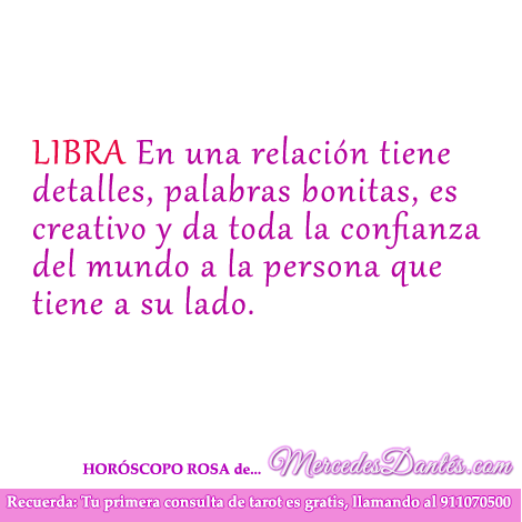 Horoscopo rosa de Libra