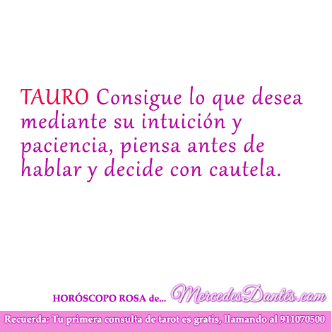 Horoscopo rosa de Tauro