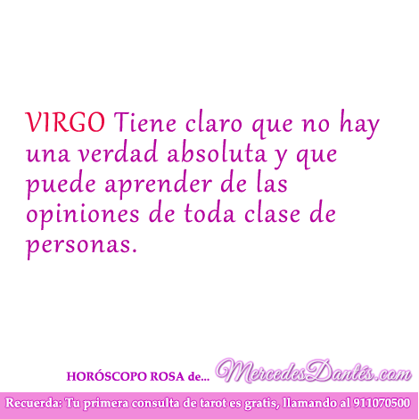 Horoscopo rosa de Virgo