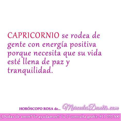 Horoscopo rosa capricornio