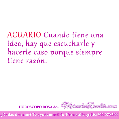 Horoscopo rosa de Acuario