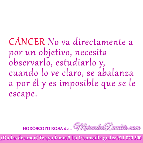 Horoscopo rosa de Cáncer