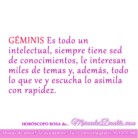 Horoscopo rosa de Géminis