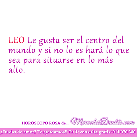 Horoscopo rosa de Leo