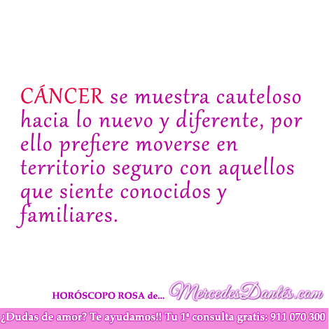 Horoscopo rosa de Cáncer