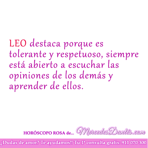 Horoscopo rosa de Leo