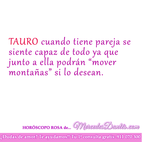 Horoscopo rosa de Tauro