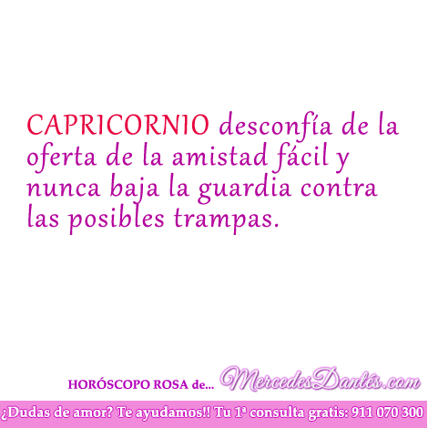 Horoscopo rosa de Capricornio