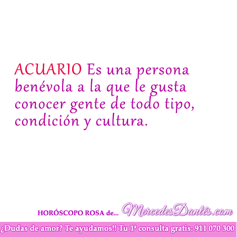 Horoscopo rosa acuario