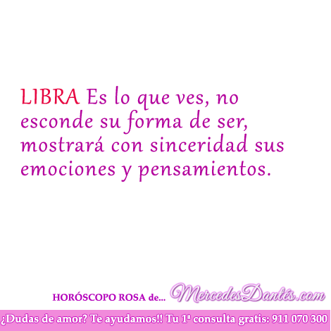Horoscopos rosa de libra