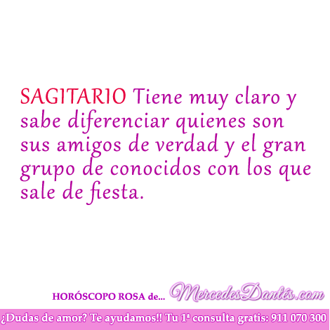 Horoscopo rosa sagitario