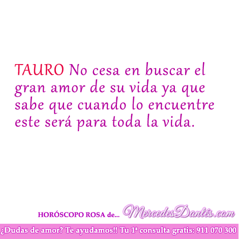 Horoscopo rosa tauro