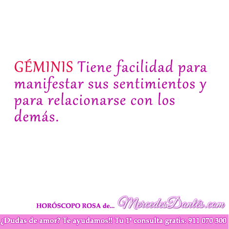 Horoscopo rosa de Géminis