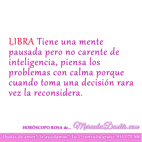 Horoscopo rosa de Libra