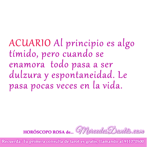 Horoscopo rosa de Acuario