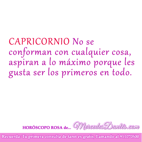 Horoscopo rosa de Capricornio