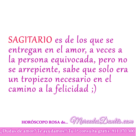 Horoscopo rosa sagitario
