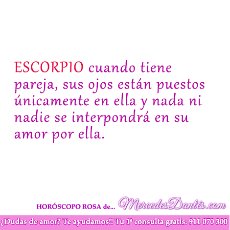 Horoscopo rosa de Escorpio